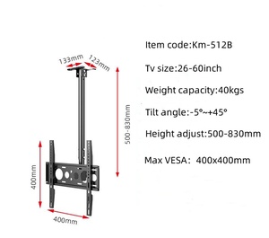 Adjustable Ceiling Tv <strong>Mounts</strong> for 26''-60'' Inch Screens Swivel Monitor Bracket Video Share Monitor Lift - Product Image 6