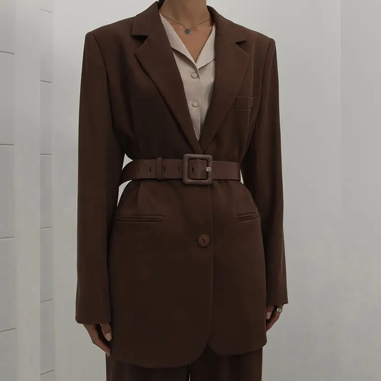 Fabricante de ropa, traje Formal DE OFICINA DE MODA personalizado, chaqueta recta de un solo pecho, ropa de negocios para mujer