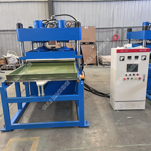 Geri dönüşümlü lastik granülleri benimseyen Epdm zemin kilidi kauçuk karo kalıplama pres makinesi, düz desen kauçuk Mat kür makinesi - Product Image 6