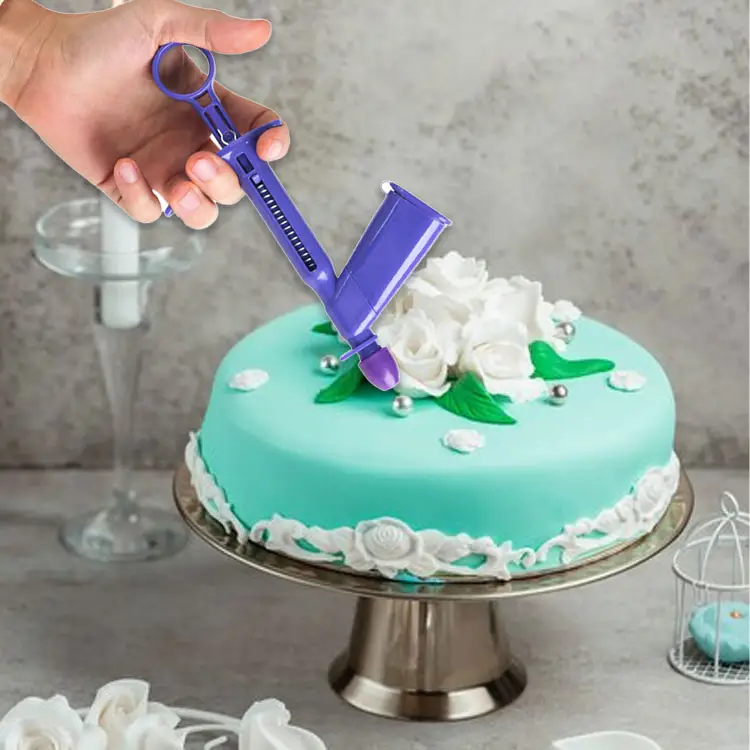 Gâteaux Décoration Accessoires Pistolet En Plastique Gâteau Fondant Gâteau Décoration Outil Perle Boule Applicateur Avec 4 Tailles Pointe Buses