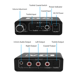 Optical Digital Stereo <strong>Audio</strong> <strong>SPDIF</strong> Toslink Coaxial Signal to <strong>Analog</strong> Converter DAC Jack 2*RCA Amplifier Decoder Adapter - Product Image 3