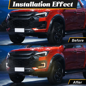 フロントフォグライトカバーLED DRL Isuzu DMax 2024 2025昼間ランニングライトターン信号ヘッドライト12V - Product Image 6