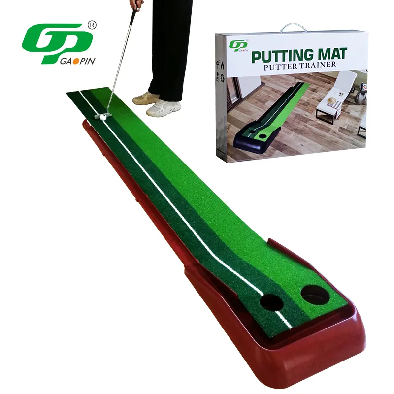 Tappetino da Golf in ABS per Indoor durevole Golf Putting Trainer con sistema di ritorno della palla e linea di puntamento per Putting da Golf