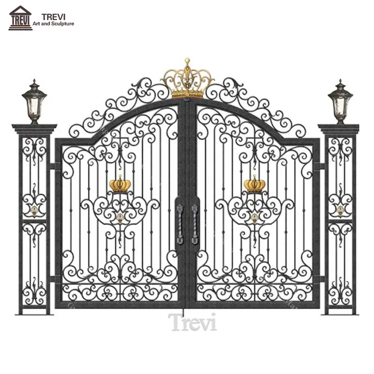 Handmade Modern Cheap High Quality Simple Wrought Main Door Iron Gate Designs