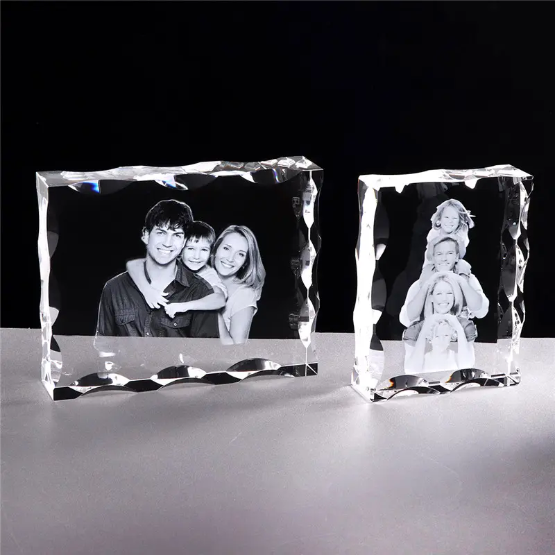 Amore anniversario di matrimonio regali personalizzati cristallo nuovo arrivo 3d Laser seghettato cristallo gesù e famiglia foto Insi