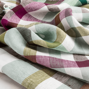 Cầu Vồng Kiểm Tra Châu Âu Linen, Sợi Nhuộm, Vải Cotton Vải Tartan Vải Cho Bộ Đồ Giường Và Phụ Nữ Của Dresses Áo Sơ Mi Và Mặc Giản Dị - Product Image 2