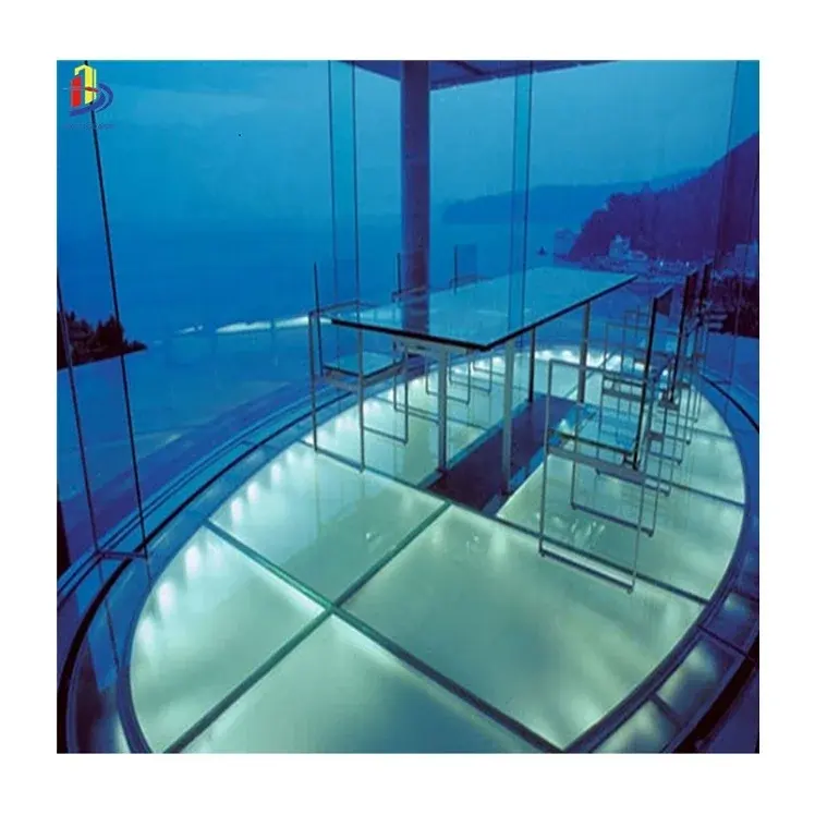 Suelo antideslizante de vidrio laminado translúcido Suelo de vidrio de seguridad antideslizante