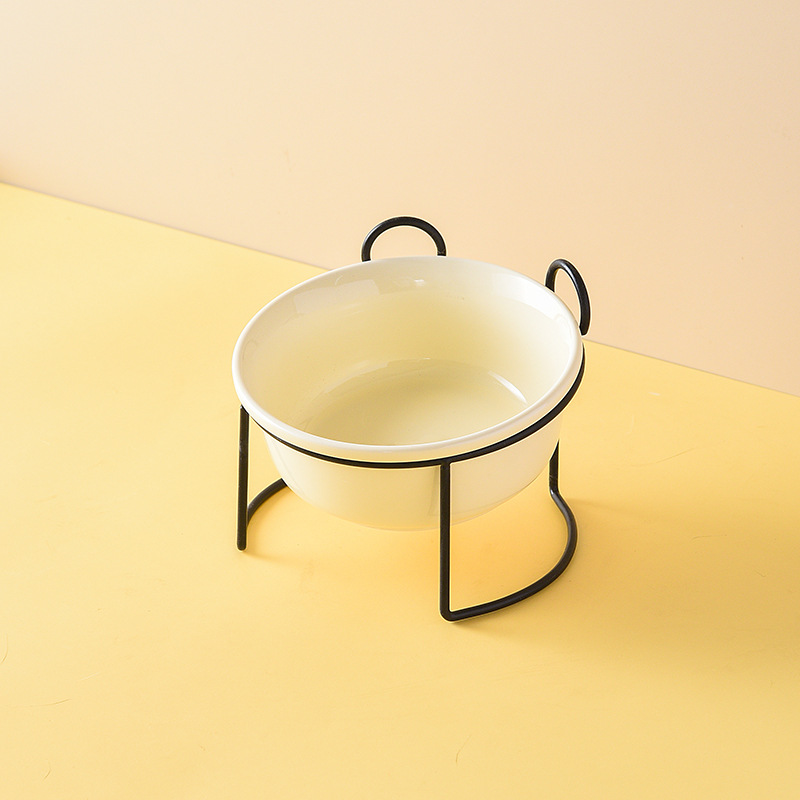 White Single Bowls with Black Stand