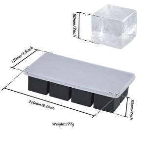 8 khối vuông lớn <span class=keywords><strong>Ice</strong></span> <span class=keywords><strong>Cube</strong></span> Maker dễ dàng để lưu trữ Silicone <span class=keywords><strong>Ice</strong></span> <span class=keywords><strong>Cube</strong></span> khay không độc lập thiết kế Silicone <span class=keywords><strong>Ice</strong></span> khuôn - Product Image 5