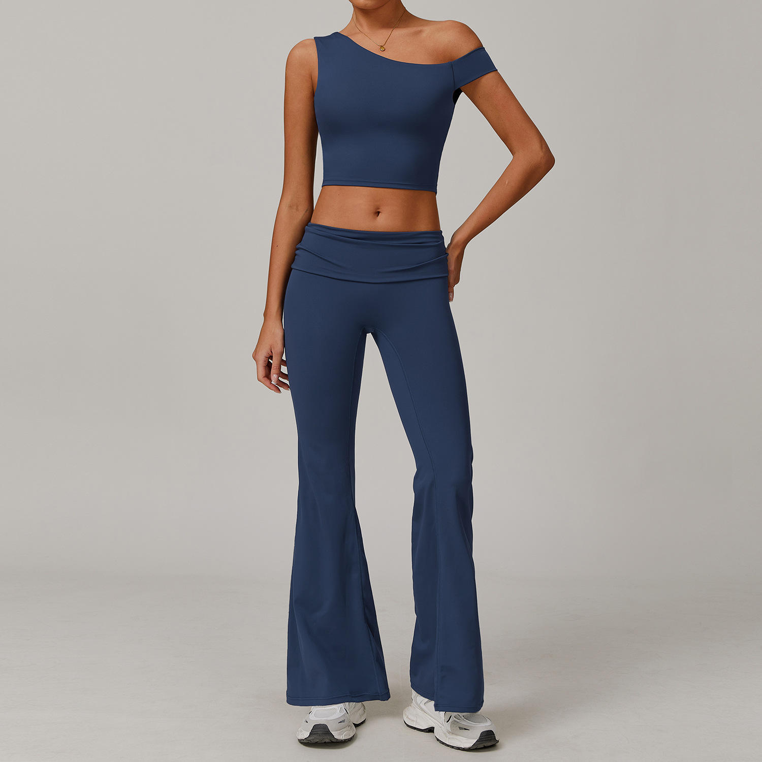 เสื้อกั๊ก 9207, กางเกงขาบาน 8998, สีฟ้าเข้ม