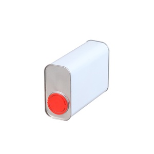 <strong>3</strong> <strong>Liter</strong> 3L Rectangular Olive Oil Container Metal Tin Can with Spout Lid - Product Image 1