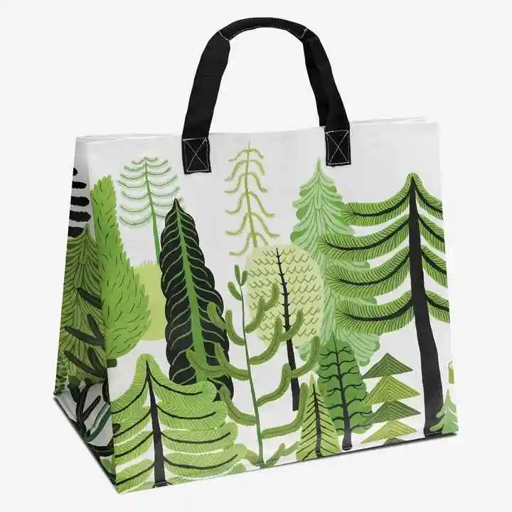 Custom Heavy Duty Foldable shopping tote bag supermarket Kitchen laminated PP non woven Reusable Grocery Bags
