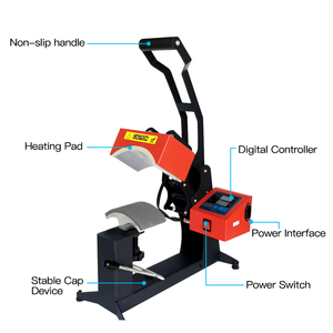 DELIOU Curved Element Clamshell Design Rigid Steel Frame <strong>Digital</strong> LCD <strong>Timer</strong> and <strong>Temperature</strong> <strong>Control</strong> Hat Heat Press Machine - Product Image 4