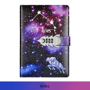 12 libro di codici zodiacali quaderno per studenti ragazze delicato blocco note portatile per libri A mano con serratura - Product Image 1