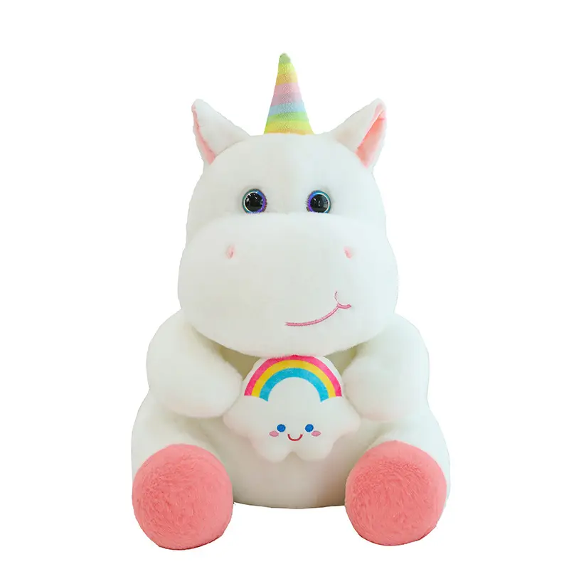 Lindo juguete de peluche de unicornio arcoíris para niños durmiendo con regalo de San Valentín unicornio para niñas