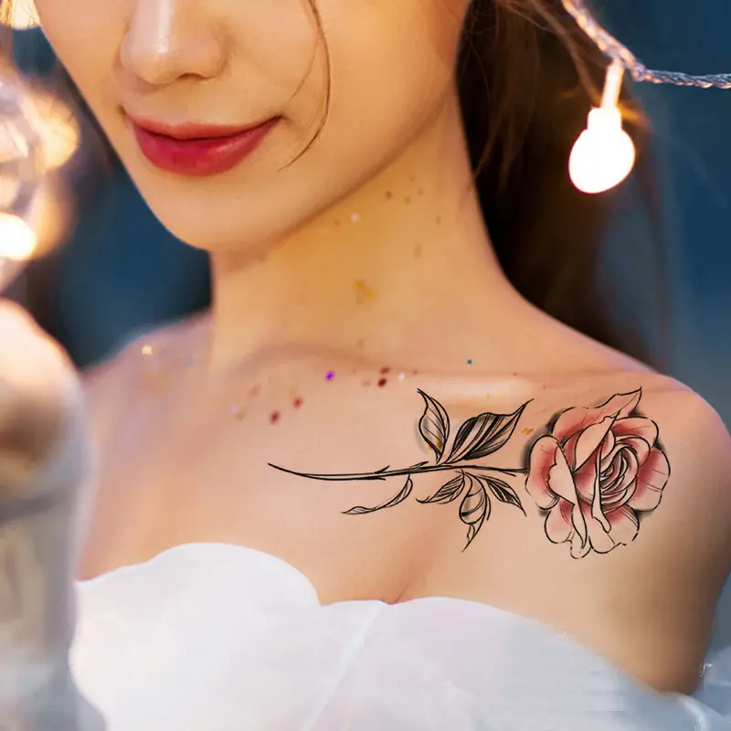 Großhandel Custom Flower New Design Temporäre Tattoo Aufkleber Wasserdicht Sexy Beauty Body Tattoo Aufkleber