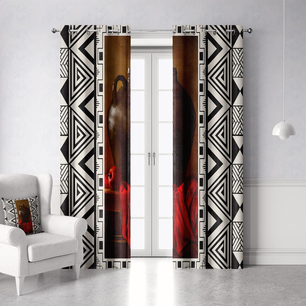 Cadre Tribal Noir-Blanc & Bourgogne#YJWC 001-4