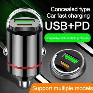 100W迷你汽车点烟器插座适配器快速充电器PD30W Usb C汽车充电器QC3.0适配器双端口C型汽车充电器 - Product Image 2