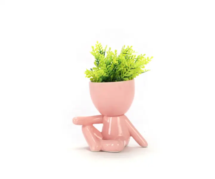 Pots de fleurs de table Pots de plantes succulentes Pot de fleurs design humain mignon Cadeaux décoratifs pour la maison Pot multifonction