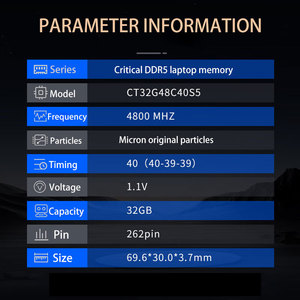 Crucial DDR5 32G Notebook-Speicher modul 32GB 48GB 4800MHz 5600MHz 46 Timing 262Pin 1,1 V ECC-RAM für Laptop-Desktop - Product Image 3