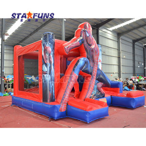 Nhà Máy Giá Bounce House Spiderman <span class=keywords><strong>Inflatable</strong></span> lâu đài bouncy Combo Spiderman <span class=keywords><strong>Inflatable</strong></span> Bouncer với trượt cho bên cho thuê - Product Image 3
