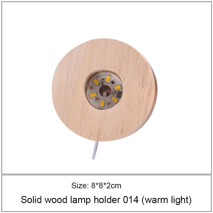 Support de lampe en bois massif (lumière chaude 8*2)