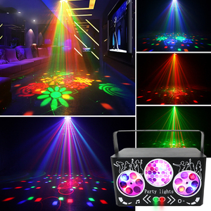 40W 5 IN1 DJ Disco Sound Bühnen beleuchtung Grün Rot Muster Bienen auge Gobo Amber Strobe Effects Remote DMX Control Beam Projektor - Product Image 2