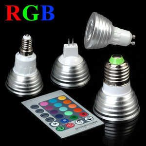 ไฟเพดานขนาดเล็กหลอดไฟ LED เปลี่ยนสีได้, ไฟสปอตไลท์ RGB 12V 4W MR11ควบคุมระยะไกล MR16 E27 GU10 E14สปอร์ตไลท์ขนาดเล็ก - Product Image 6