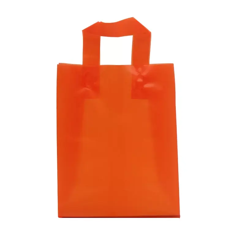 شعار مخصوص مطبوع لإعادة التدوير استخدام اليومي هدية الملابس الأعمال البلاستيك مع لينة حلقة حمل حقيبة تسوق
