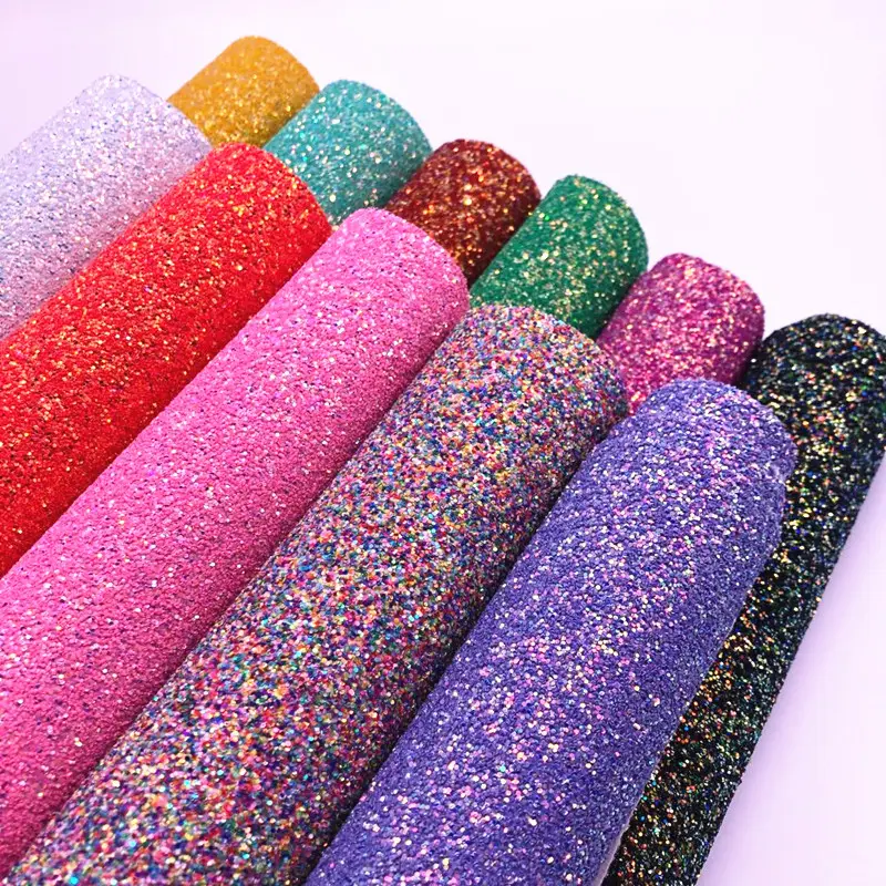 Dikke Glitter Lederen Glitter Stof Voor Glitter Strikken