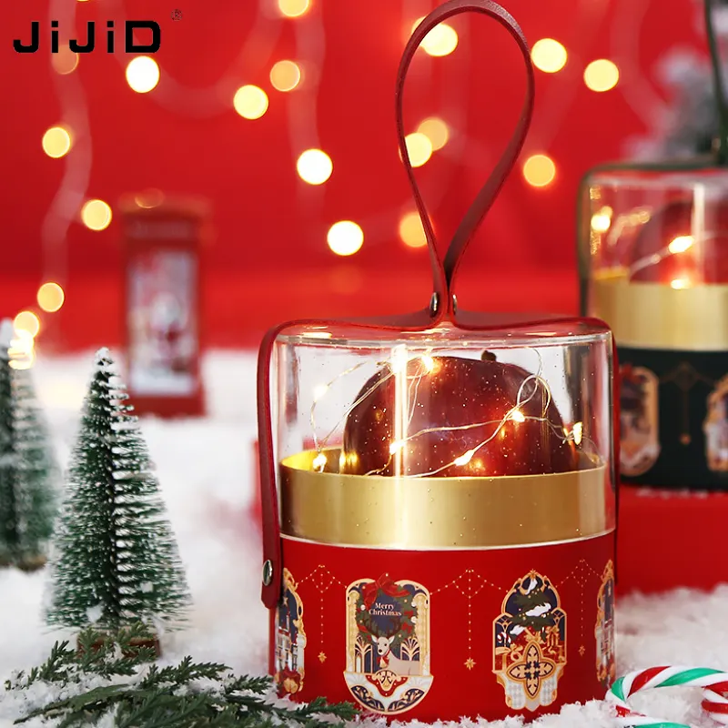 JiJiD House Shape Packaging Boxes For Christmas Eve Apple Candy New Launch Creative Christmas Gift Paper Boxes