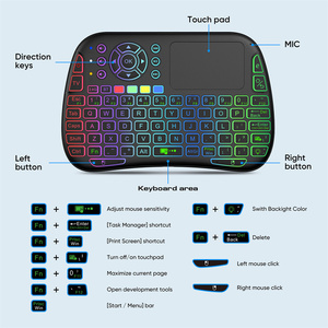 Miniteclado con retroiluminación M9, periférico inalámbrico en inglés, BT, compatible con ratón Air de 2,4G, Touchpad para Android TV Box - Product Image 3