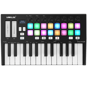 Wrolde Mini II, портативный USB-контроллер MIDI, 25 клавиш, портативный музыкальный инструмент, управление, ORCA MINI 25(MIDI контроллер) - Product Image 1