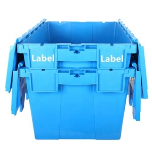 Gran distribución logística apilable caja de plástico contenedores de almacenamiento cajas para mover - Product Image 3