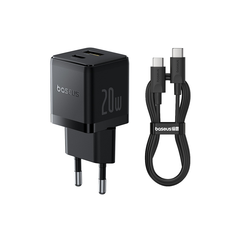 Chargeur rapide C + U 20W UE Cluster Noir Costume