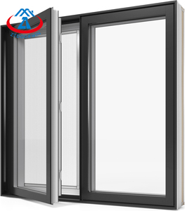 ZHTDOORS Good Ventilation Customize Black Aluminum Steel Pvc Casement <strong>windows</strong> for Nigeria With Lock - Product Image 6