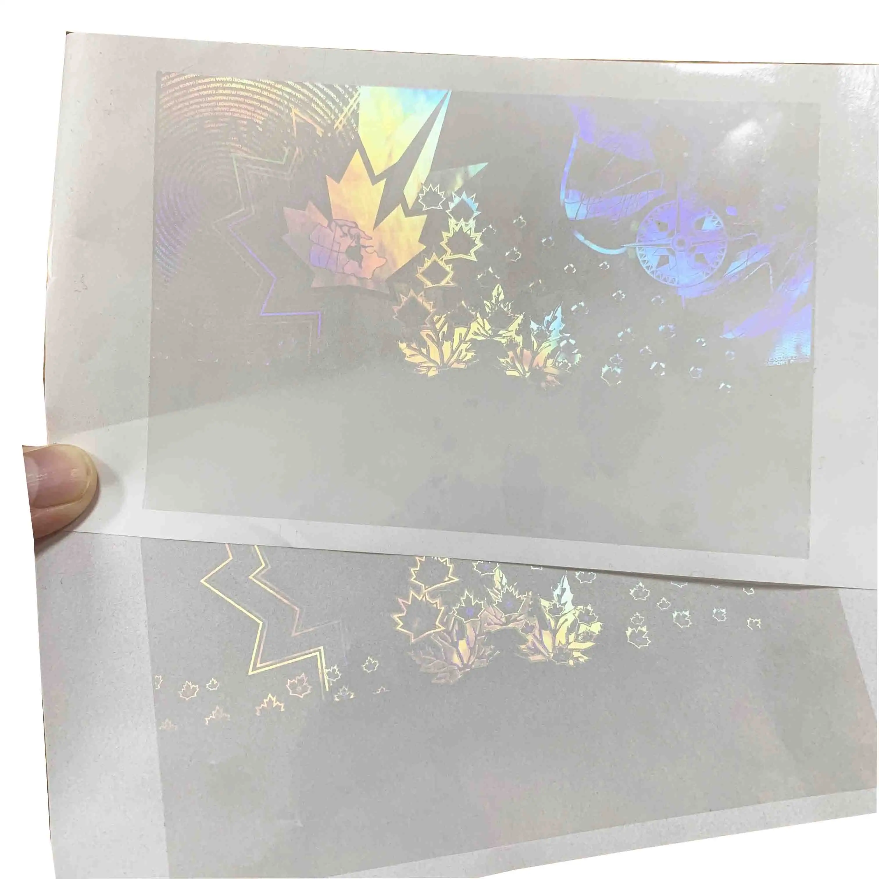 주문 열전달 투명한 박판 포일 뜨거운 각인 ID 안전 3D 오바레이 홀로그램 자필 상표 스티커 목록
