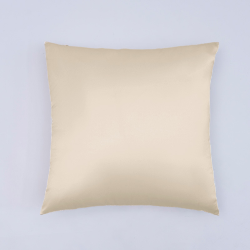 Coussin de dossier en soie beige 19 momme