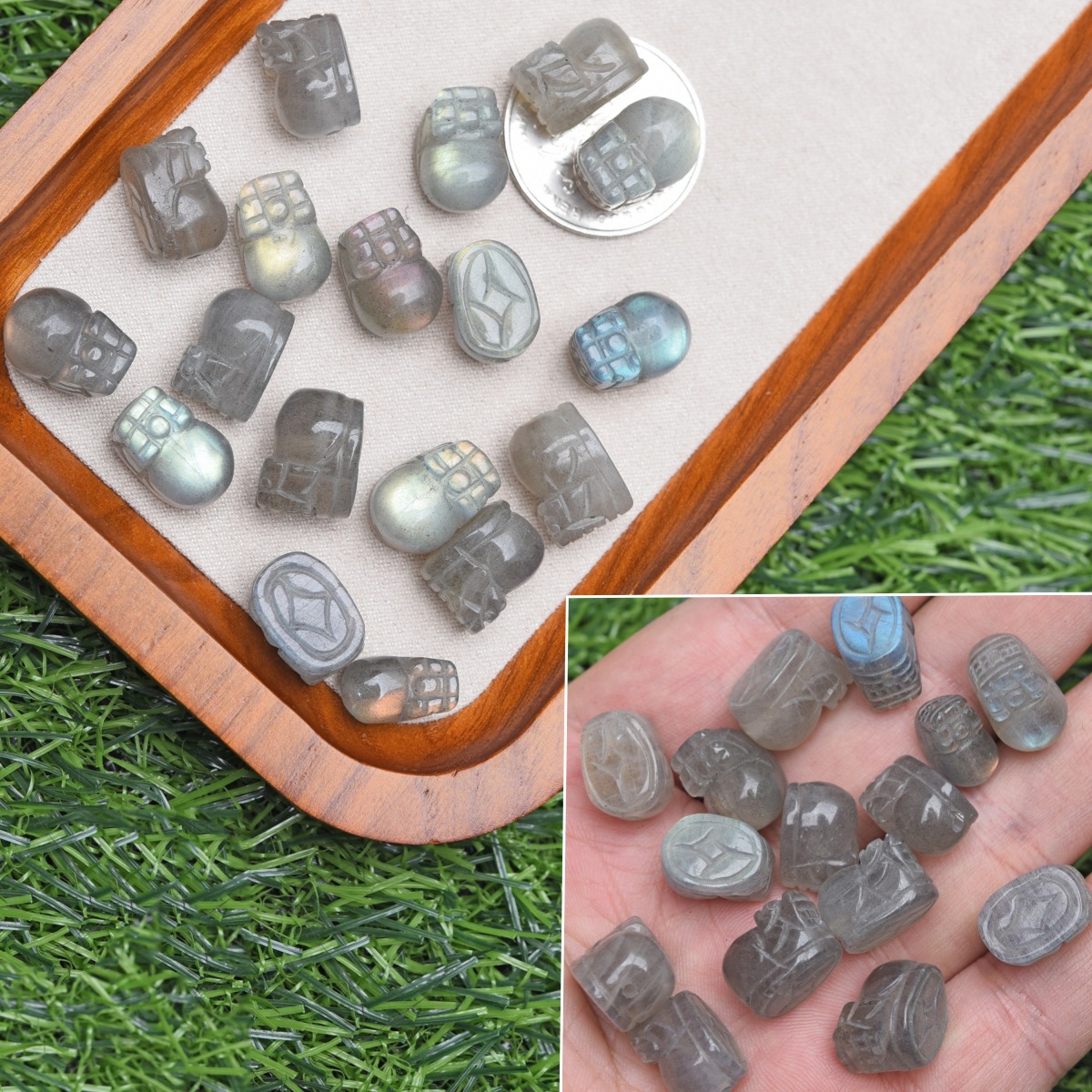 16 grands pixiu en labradorite