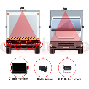 Cámara de marcha atrás delantera y trasera HD 1080P con 4 sensores ultrasónicos, sistema de Sensor de aparcamiento con Monitor de 2 canales y 7 pulgadas para camión y autobús - Product Image 3