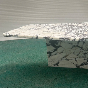 Bán Buôn Tùy Chỉnh Pháp Phong Cách Trang Trí Nội Thất Thiết Kế Đơn Giản Calacatta Viola Đá Cẩm Thạch Bàn Cà Phê Với 2 Chân - Product Image 5