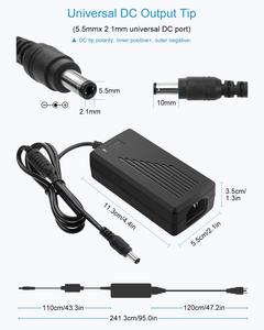DC 12v电源适配器，带5.5x 2.5毫米DC输出插孔12V5A电源适配器，用于发光二极管条形灯模块灯摄像机DC电机 - Product Image 2