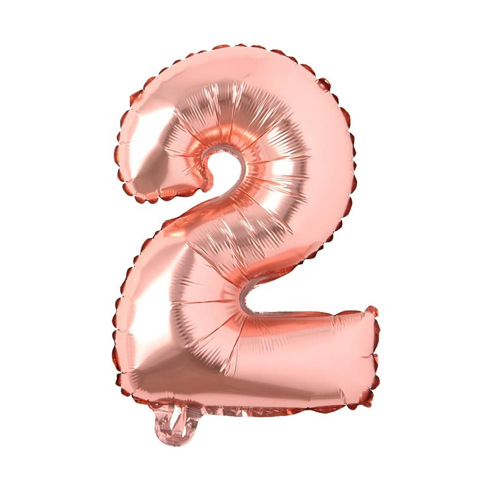 2 ballons or rose
