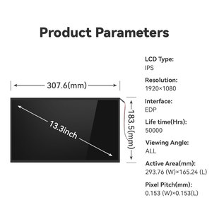 13.3 Inch Custom <strong>LCD</strong> Screen TFT Module 1920*1080 Resolution 800 Nits Brightness IPS <strong>Interface</strong> Optional Board Squared <strong>Display</strong> - Product Image 3