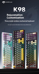 Teclado mecánico personalizado LEAVEN K98 para deportes electrónicos y Juegos de oficina Teclado inalámbrico de tres modos RGB intercambiable en caliente - Product Image 2