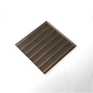 Modern tasarım özelleştirilmiş CNC gravür Broached V oluk ayna etkisi cam geri boyalı desenli bronz renkli ayna cam - Product Image 5