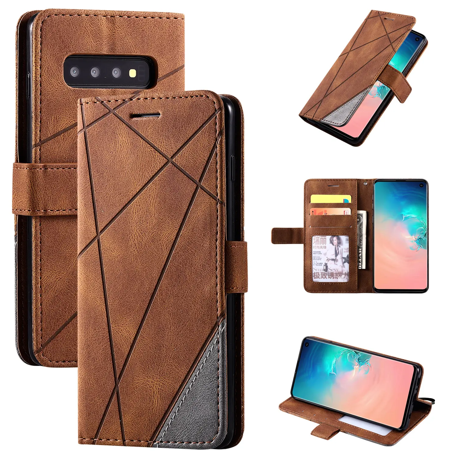 Bolsa de ombro luxuosa em couro PU para smartphone, capa traseira com carteira de crédito para iphone XS 12