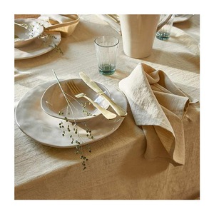 Bán buôn bông ăn tối Khăn ăn Vải Lanh Tự nhiên Khăn ăn đám cưới - Product Image 1