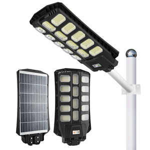 מוצר חדש בסין ABS עמיד למים IP65 רדאר חיישן תנועה מנורת כביש 300w 400w 500w הכל באחד LED שמש אור רחוב