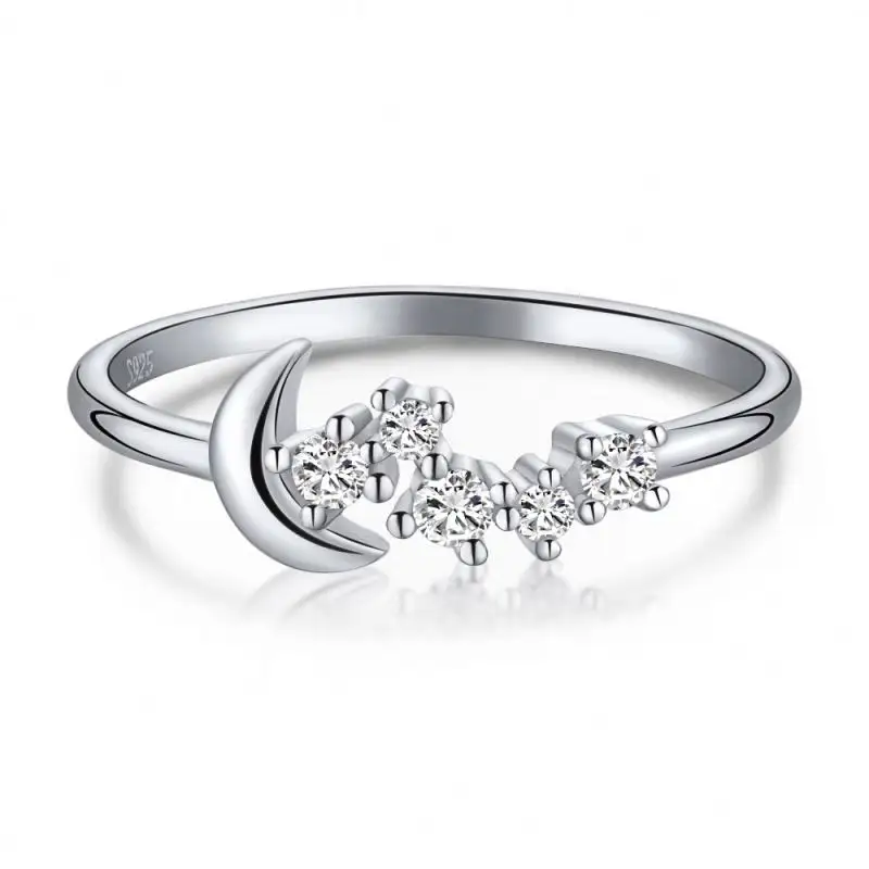 Dylam 3 925 simple anillos de diamantes de compromiso de plata para mujeres mejor anillo piedra anillo de aniversario de boda grande venta